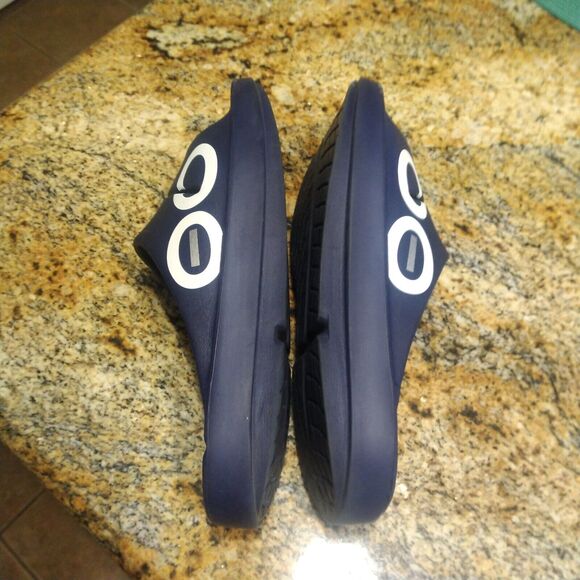 OOFOS OOahh Luxe Women's Sport Slide Recovery Comfort Sandals Blue Size W13/M11 - Picture 7 of 13